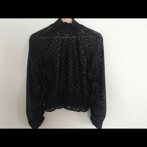 H&M turtle neck sheet top in black